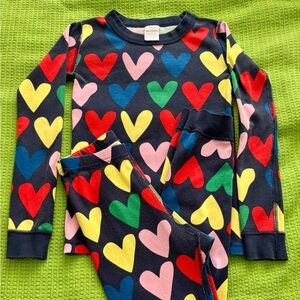 Hanna Andersson Love Heart Pajama Set (sz 8)